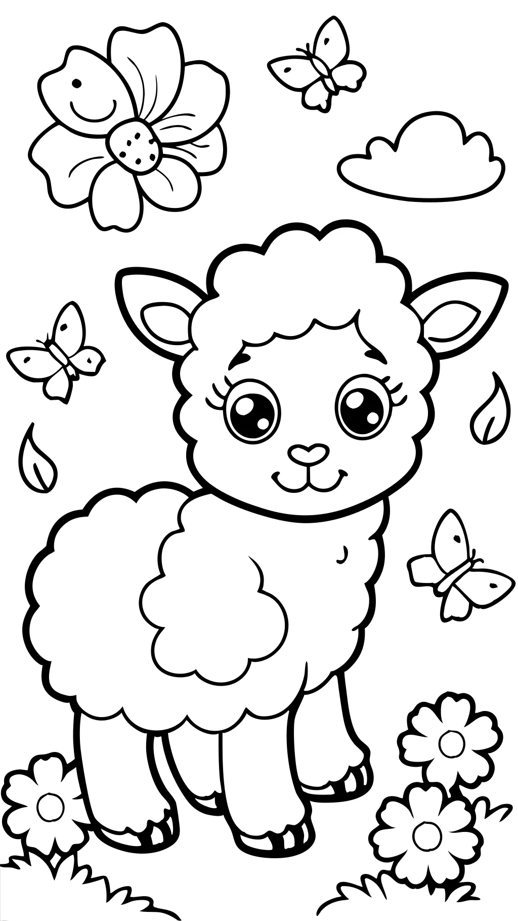 coloriages d’agneau mignons